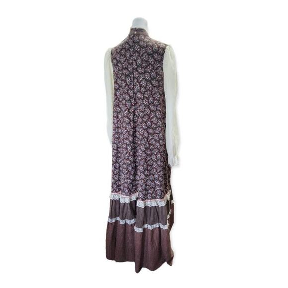 Vintage Gunne Sax 70s Floral Print Maxi Dress Cottage Prairie - Picture 10 of 14